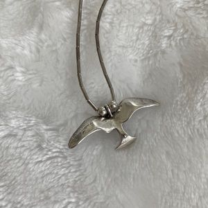 Liquid Sterling Silver Flying Bird Pendant